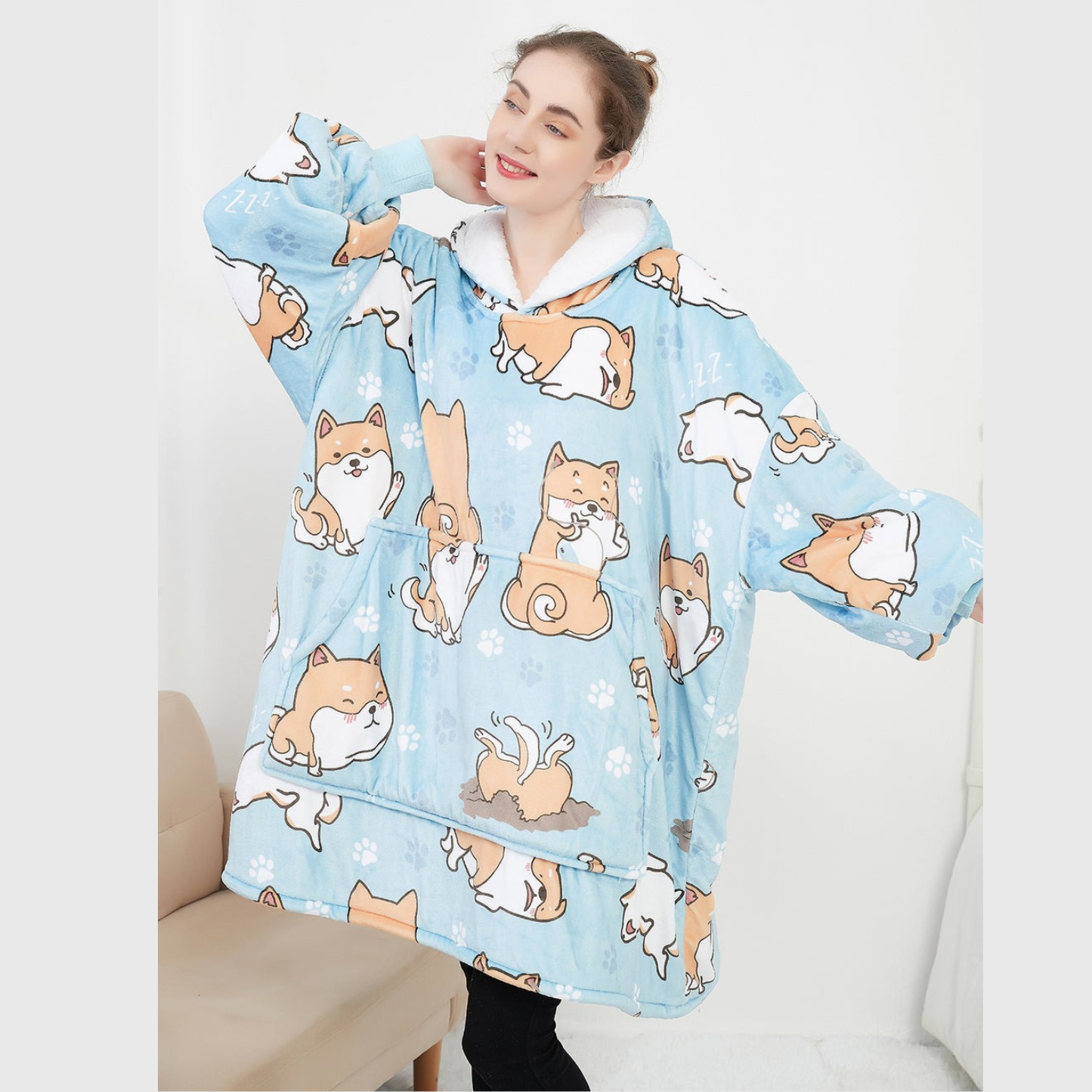 Blue Dog Sherpa Kids Hoodie