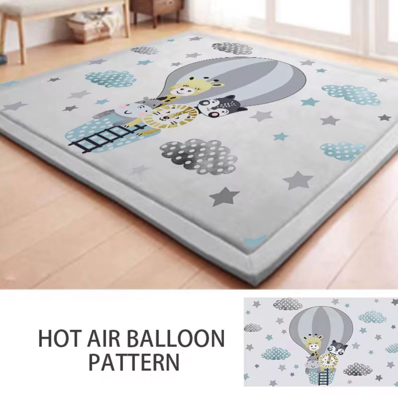 TATAMI MEMORY FOAM MAT HOT AIR BALLOON PATTERN