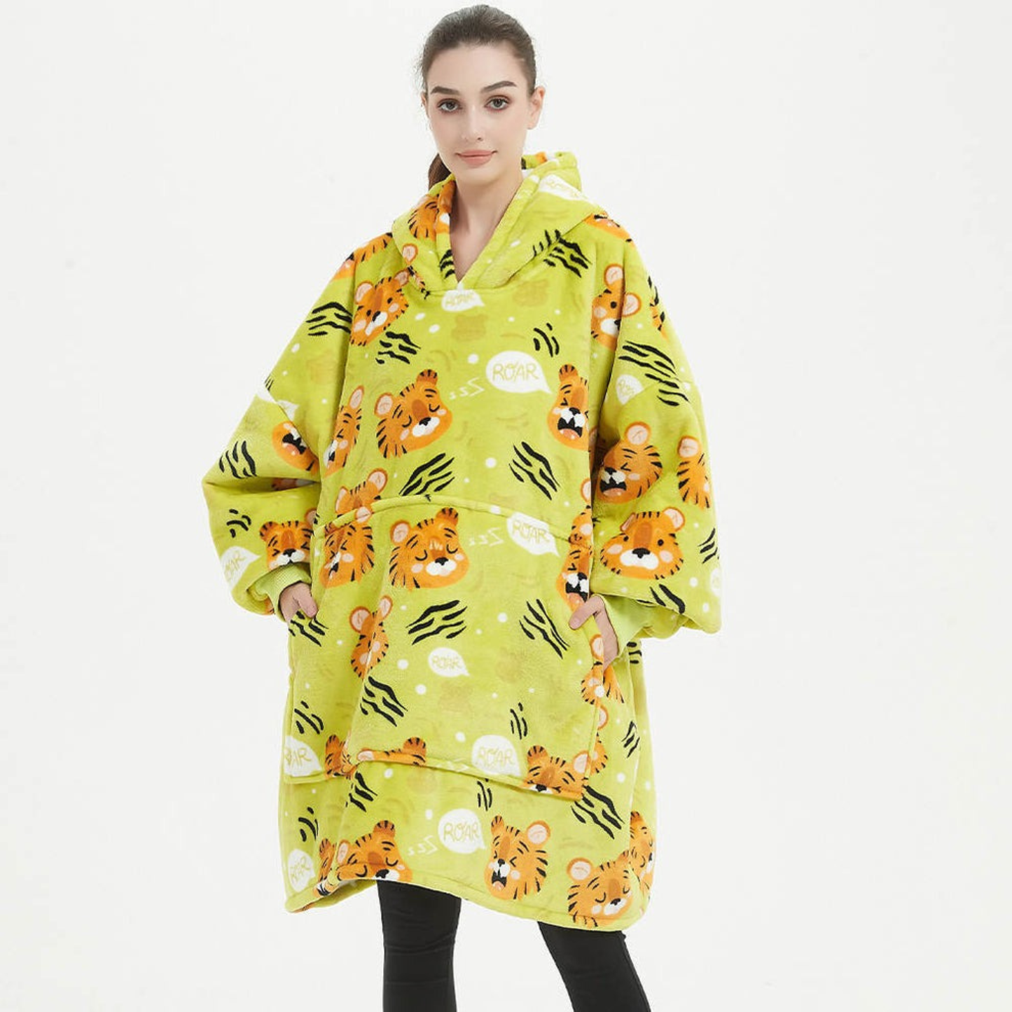 Yellow Tiger Sherpa Hoodie