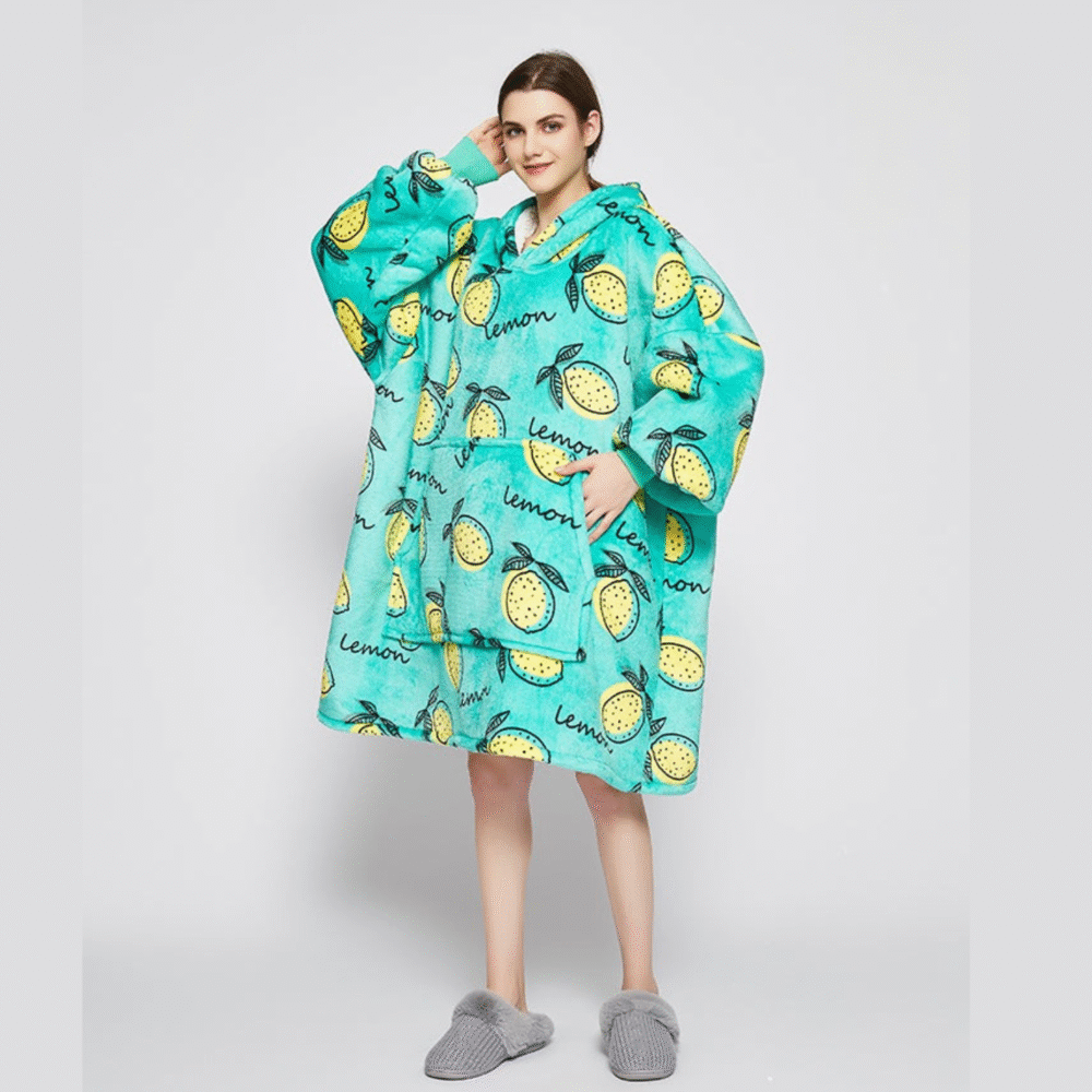 Lemon Style Green Sherpa Kids Hoodie