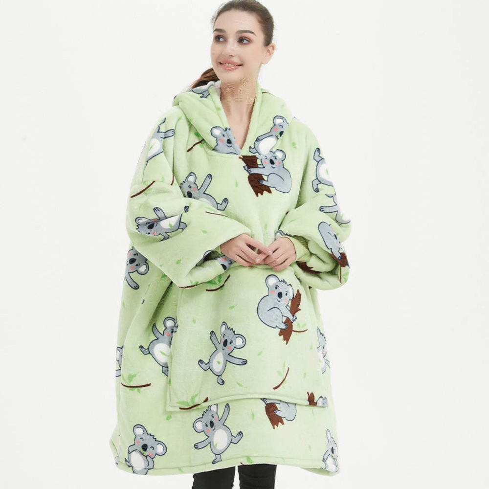 Green Koala Sherpa Kids Hoodie