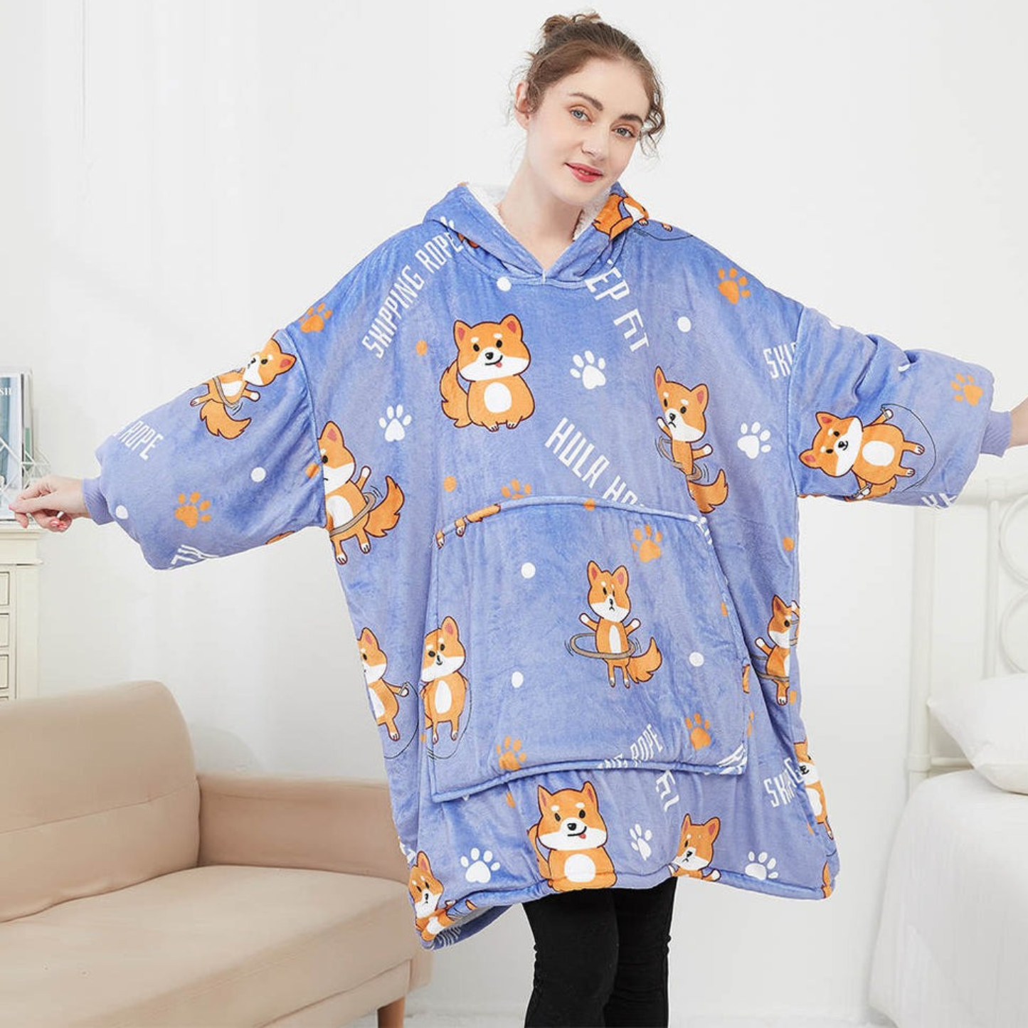 Purple Dog Sherpa Kids Hoodie