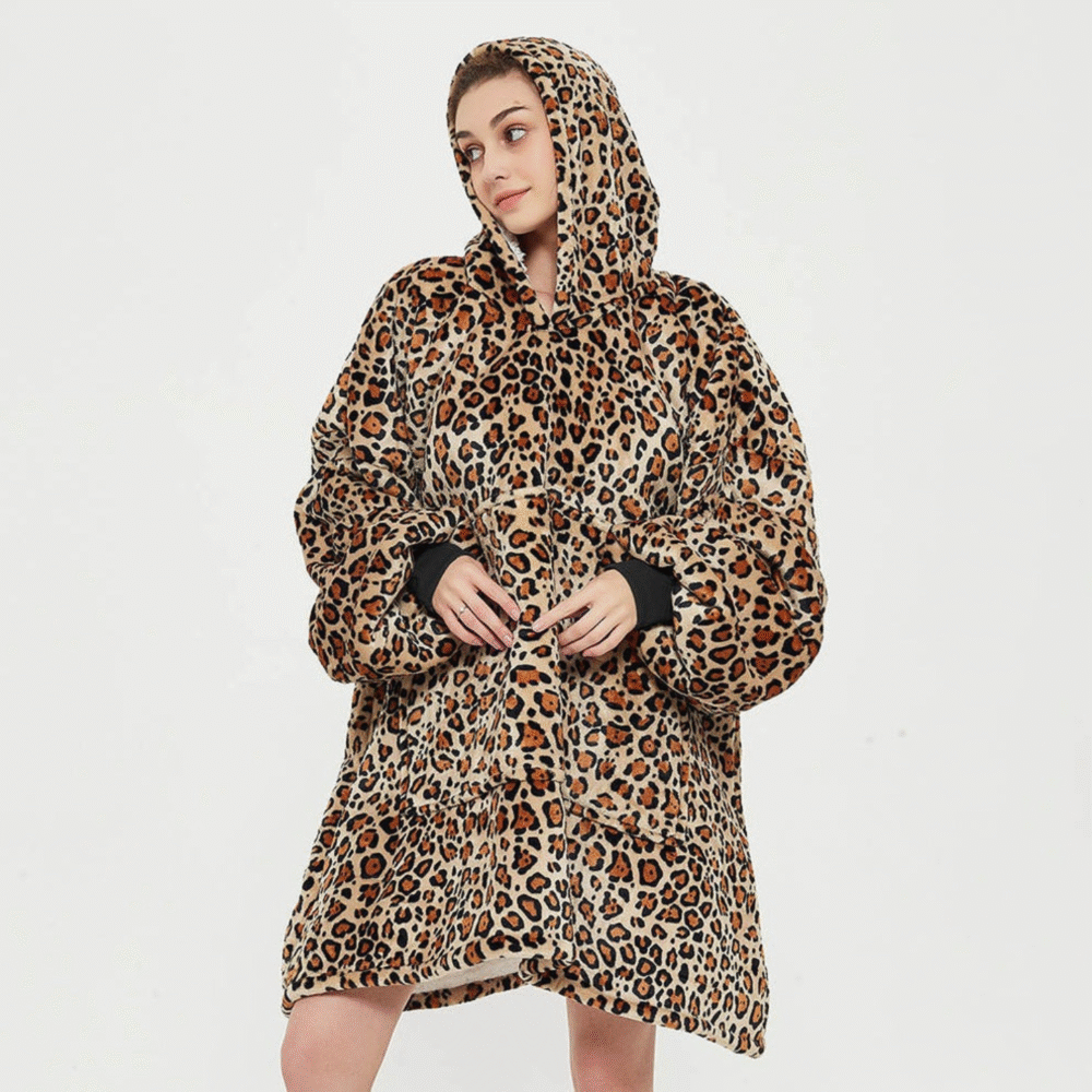 Leopard Sherpa Kids Hoodie