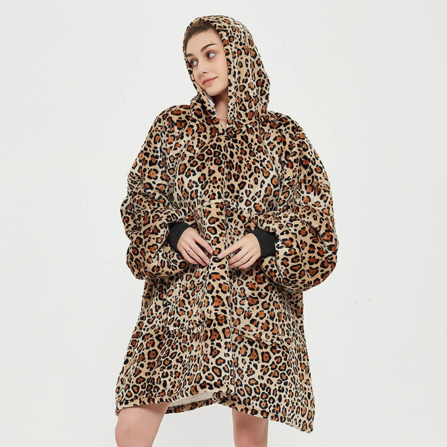 Leopard Sherpa Kids Hoodie