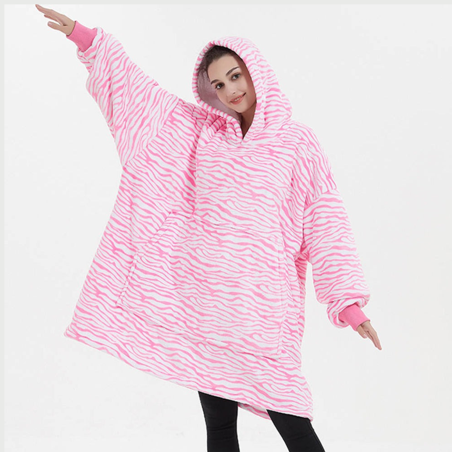 Pink Zebra Sherpa Hoodie